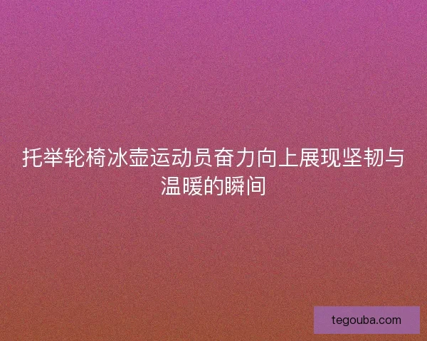 托举轮椅冰壶运动员奋力向上展现坚韧与温暖的瞬间 托举轮椅冰壶运动员奋力向上展现坚韧与温暖的瞬间